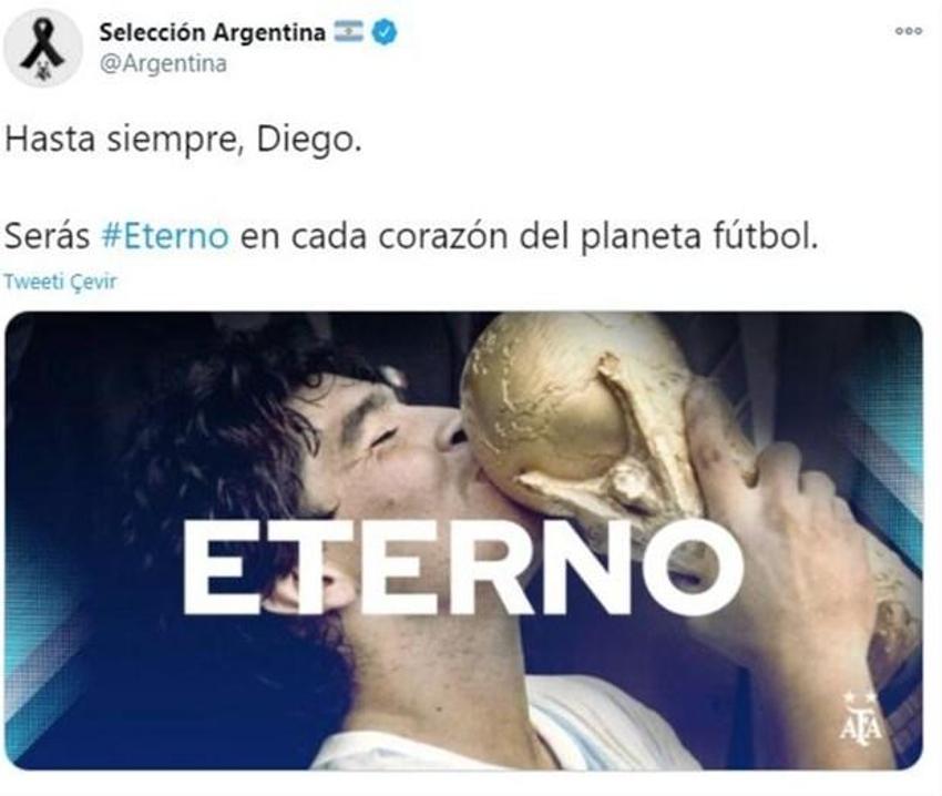 Diego Armando Maradona'nın vefatı sonrası spor dünyası yasta!