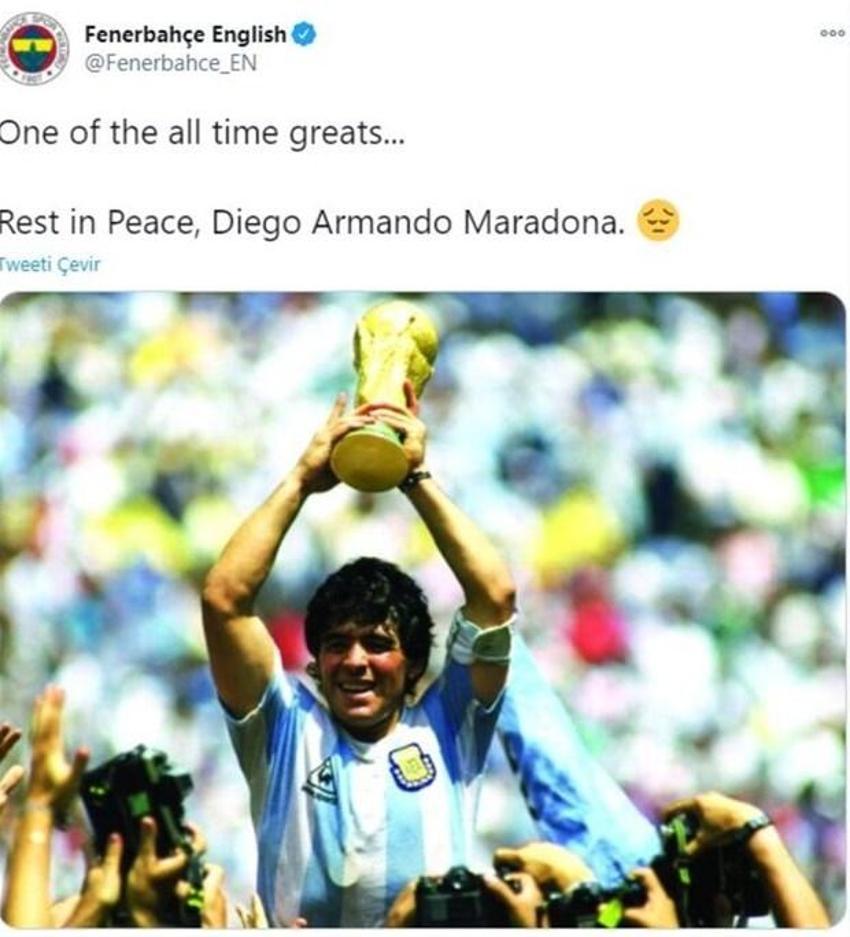 Diego Armando Maradona'nın vefatı sonrası spor dünyası yasta!