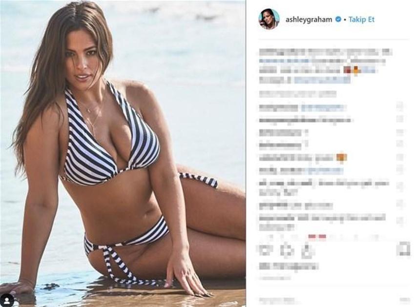 Ashley Graham ayna karşısında çırılçıplak!