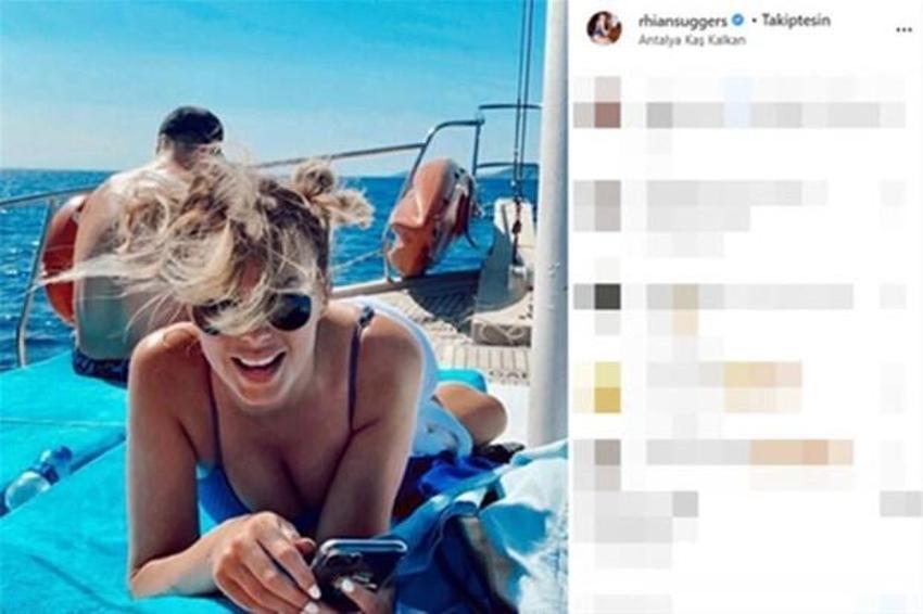 Antalya'da evlendiler! İngiliz model tatil için hep orayı tercih ediyor