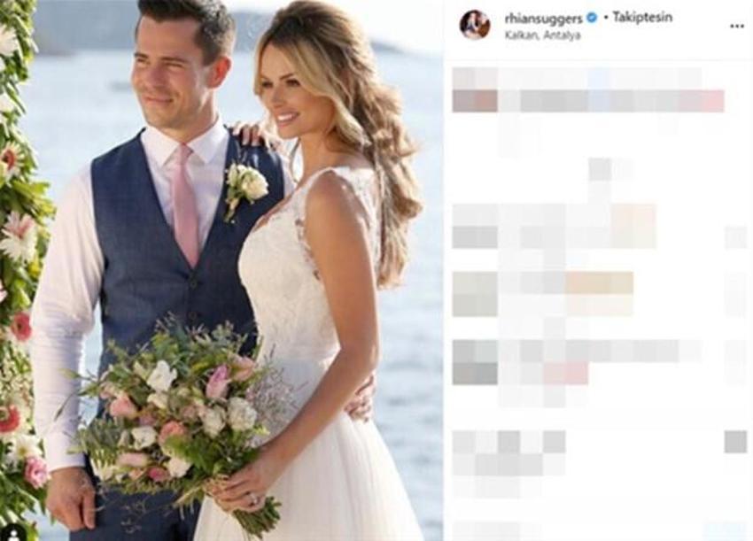 Antalya'da evlendiler! İngiliz model tatil için hep orayı tercih ediyor
