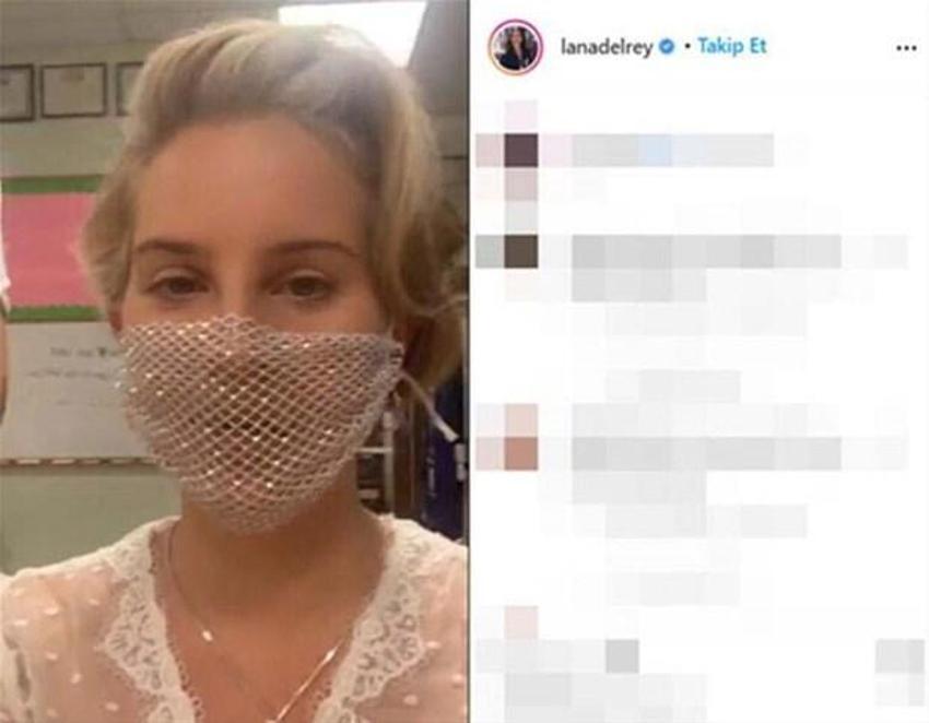 Ünlü şarkıcı Lana Del Rey'in maskesi hayranlarını kızdırdı!