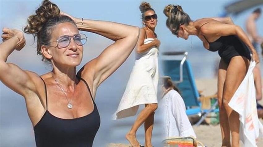 Sarah Jessica Parker'ın plaj keyfi...
