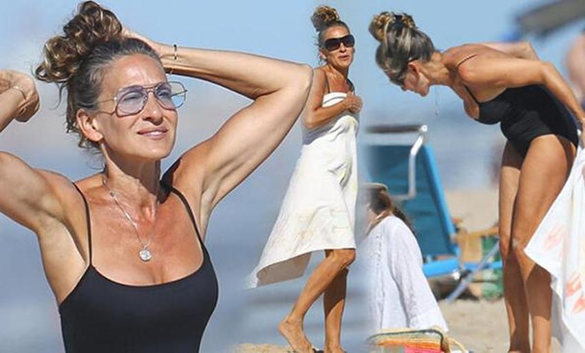 Sarah Jessica Parker'ın plaj keyfi...