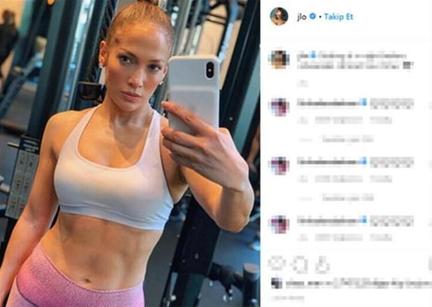 Ne yaptın JLO! Karın kasları...