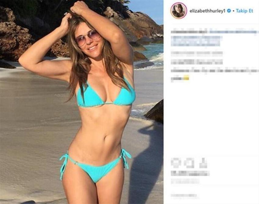 54'lük bikini yıldızı Elizabeth Hurley