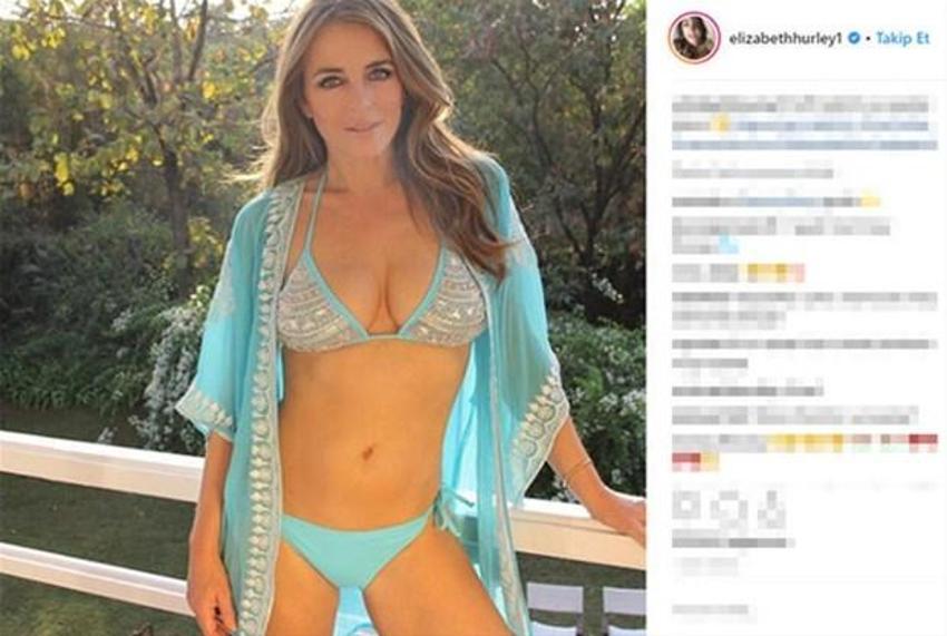 54'lük bikini yıldızı Elizabeth Hurley