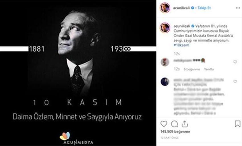 Ünlülerin 10 Kasım mesajları! 'Atam seni çok seviyoruz'