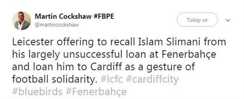 Leicester'dan Cardiff ve Fenerbahçe'ye Slimani jesti!