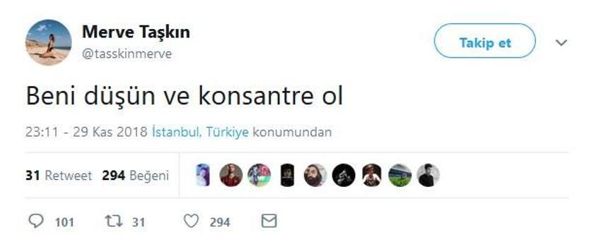 Maç sırasında mesaj! Beni düşün...