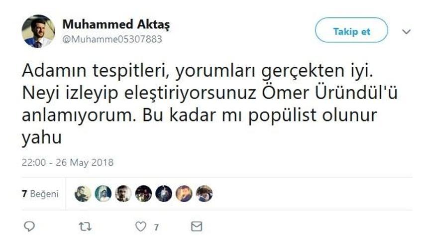 Sosyal medyada Ömer Üründül fırtınası!