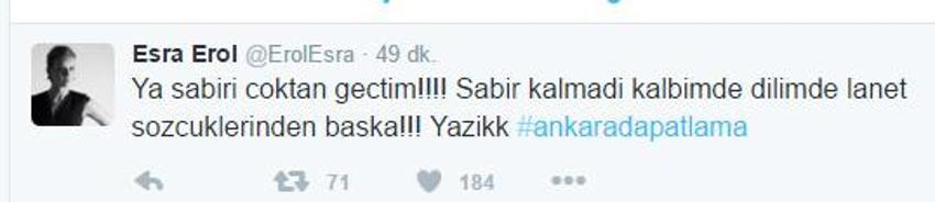 Ankara patlaması sonrası ünlülerden tepkiler