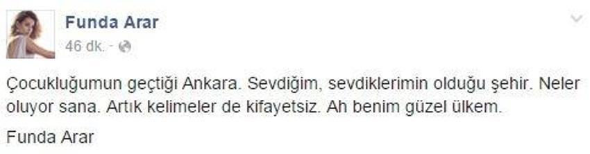 Ankara patlaması sonrası ünlülerden tepkiler