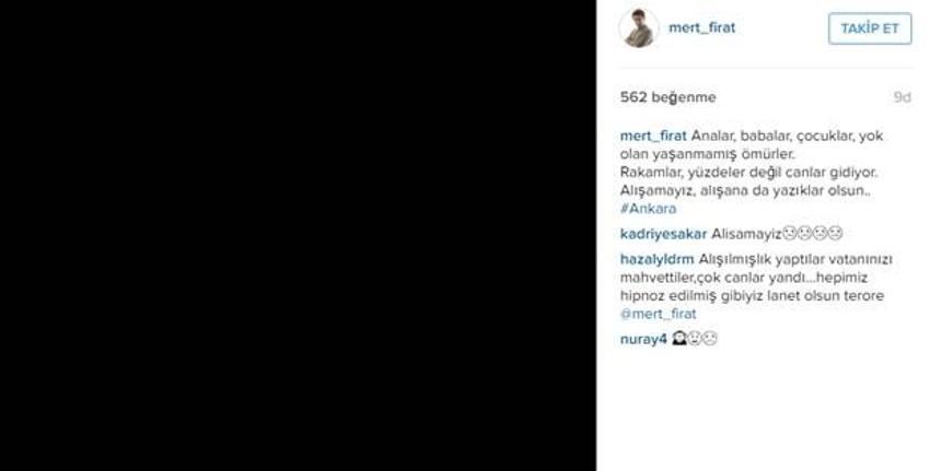 Ankara patlaması sonrası ünlülerden tepkiler