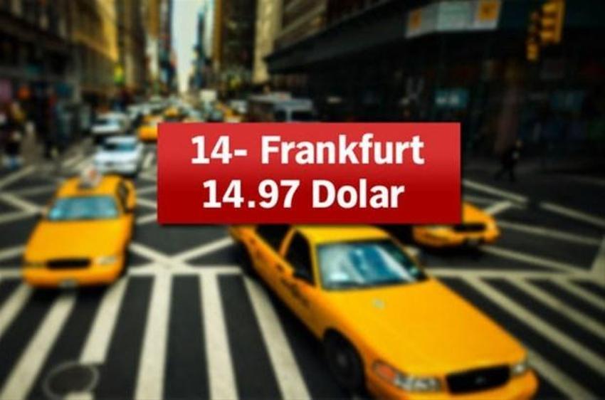 Dünyada taksi fiyatları (5 km için)