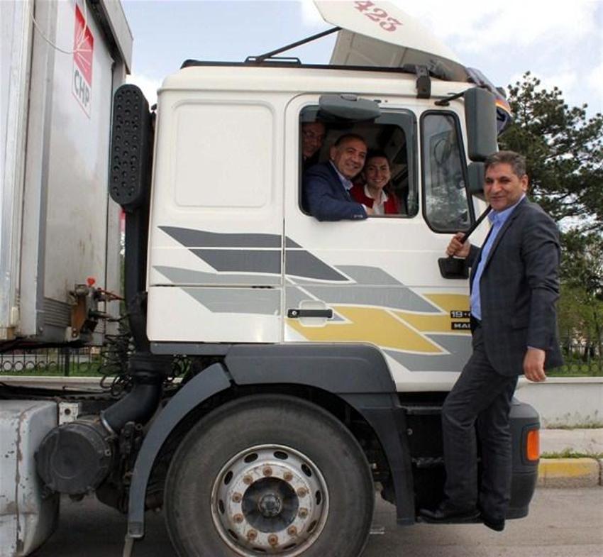 CHP'nin seçim TIR'ı Erzurum'a giremedi