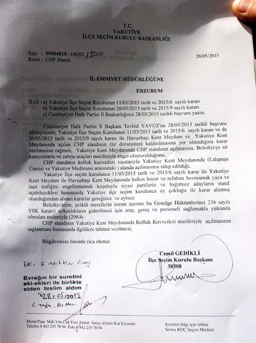 CHP'nin seçim TIR'ı Erzurum'a giremedi