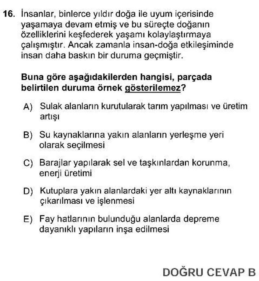 2014 YGS soru ve cevapları