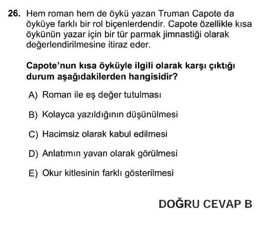 2014 YGS soru ve cevapları