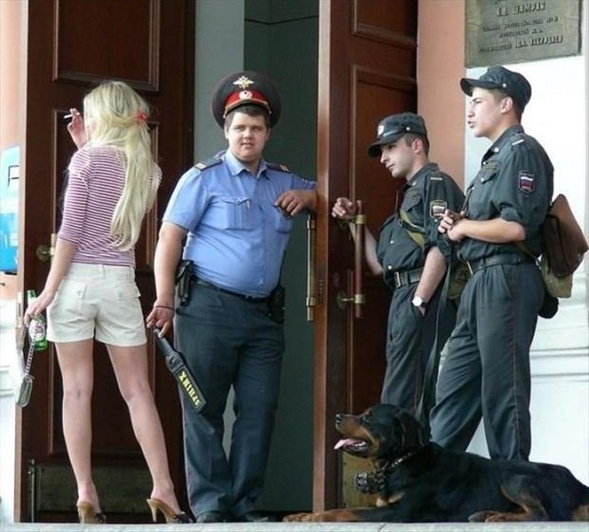 Двое полицейских приехали на секс с ДП к любительнице чулок и ошейников Двое полицейских приехали на секс с ДП к любительнице чулок и ошейников