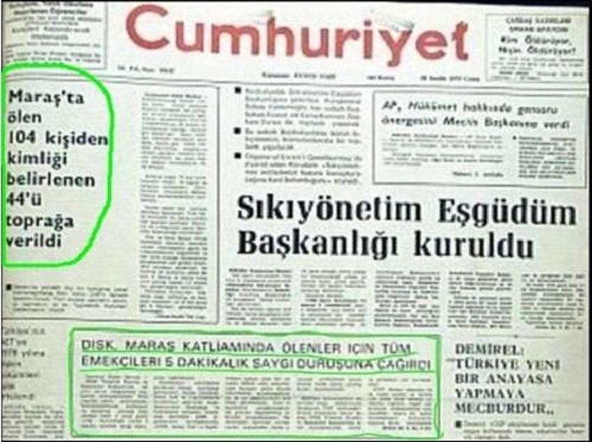 Maraş katliamının yıl dönümü