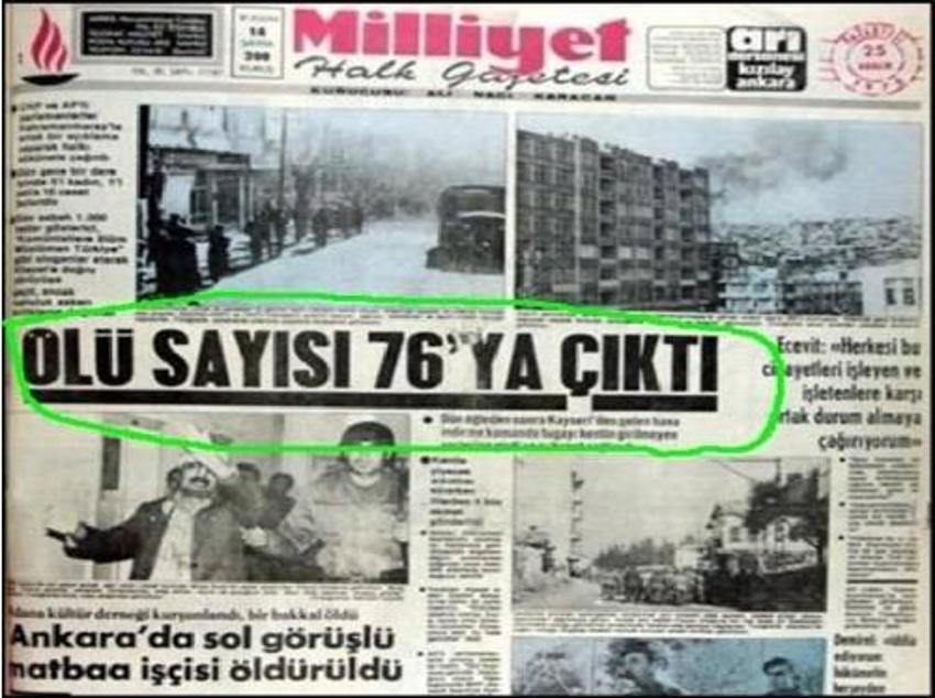 Maraş katliamının yıl dönümü