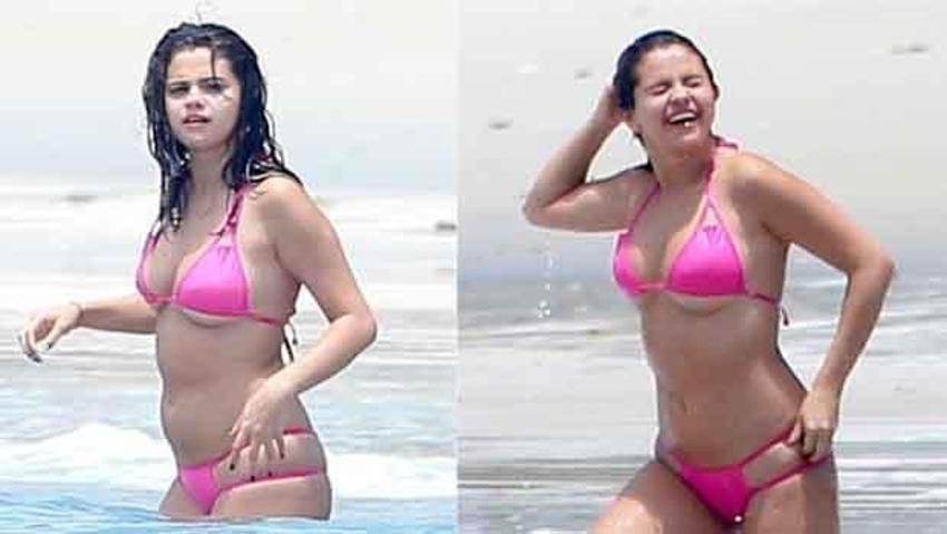 Selena Gomez bikiniye sığmadı
