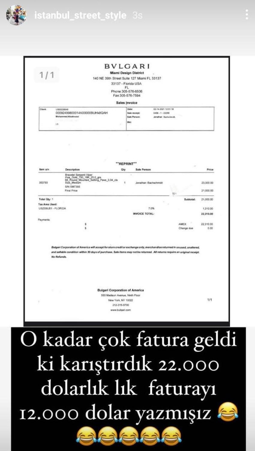 Meedo'nun Şeyma Subaşı'na aldığı hediyelerin faturaları ortaya çıktı!