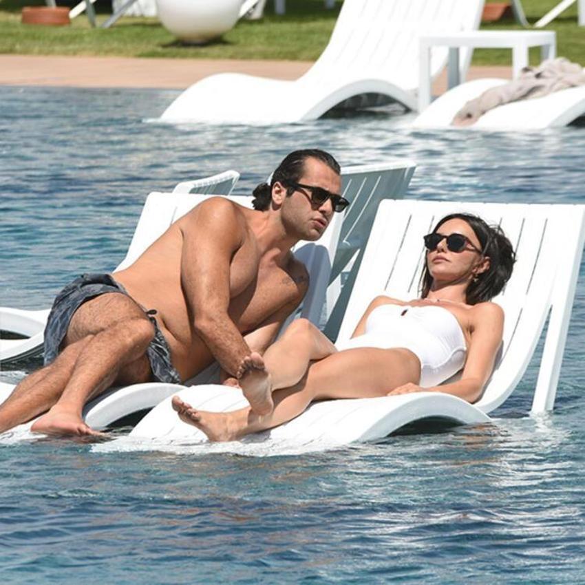 Hande Ataizi ve Dinç Aydoğdu aşka geldi! Tatil romantizmi...
