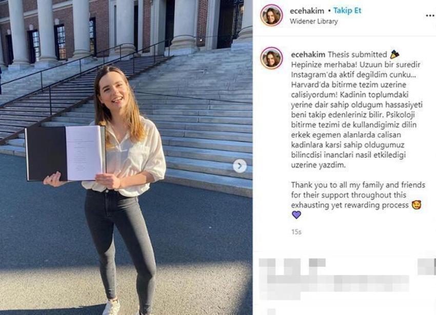 Oyuncu Ece Hakim'in büyük başarısı! 25 Türk öğrenci arasına girdi