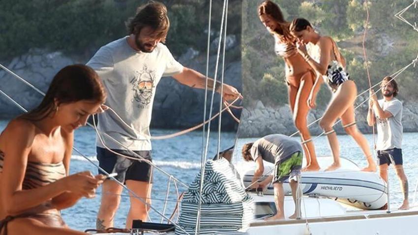 Ahmet Kural ile Çağla Gizem Çelik arkadaşlarının teknesinde!