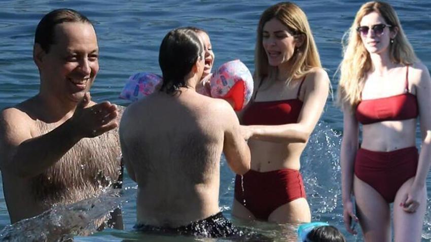 Kıvılcım Ural tüm gün denizden çıkmadı! Kızıyla tatilde...