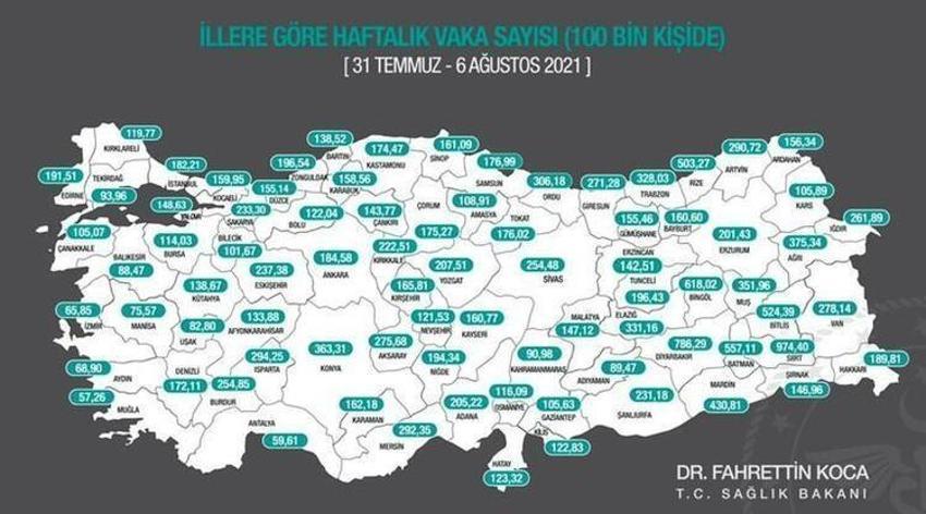 İl il vaka sayıları belli oldu! Kırmızıya döndü! İstanbul, Ankara, İzmir...