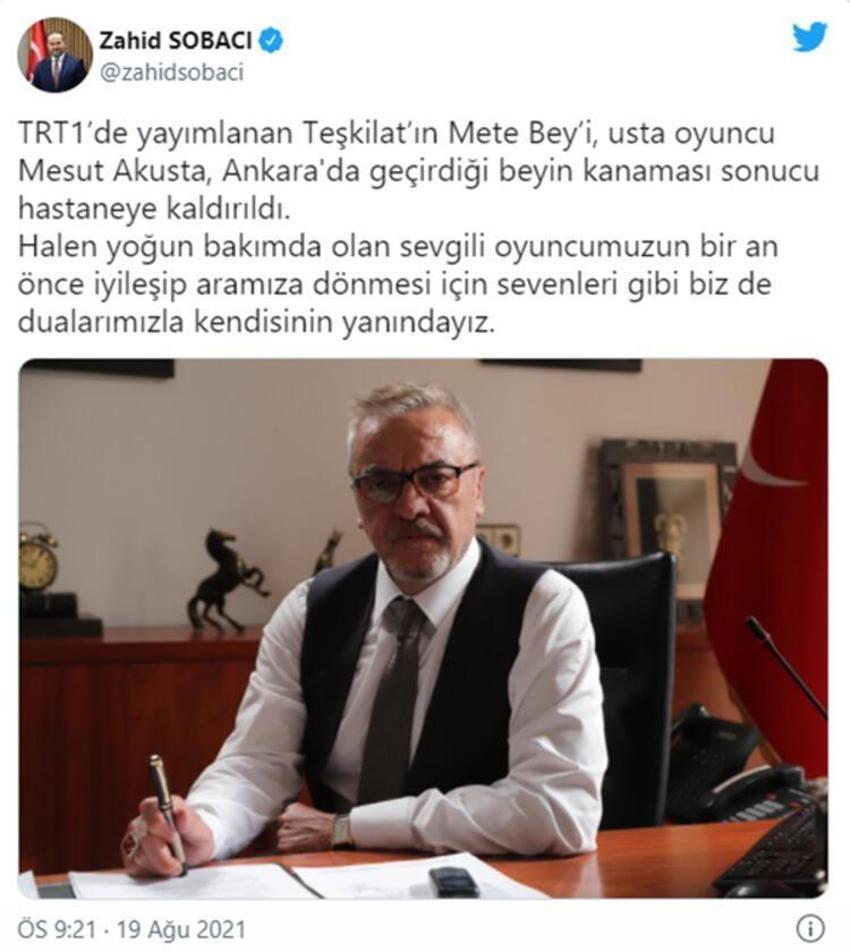 Beyin kanaması geçirmişti! Mesut Akusta bugün uyandırılacak
