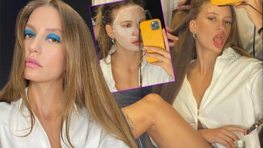 Serenay Sarıkaya'dan ayna karşısında pozlar!