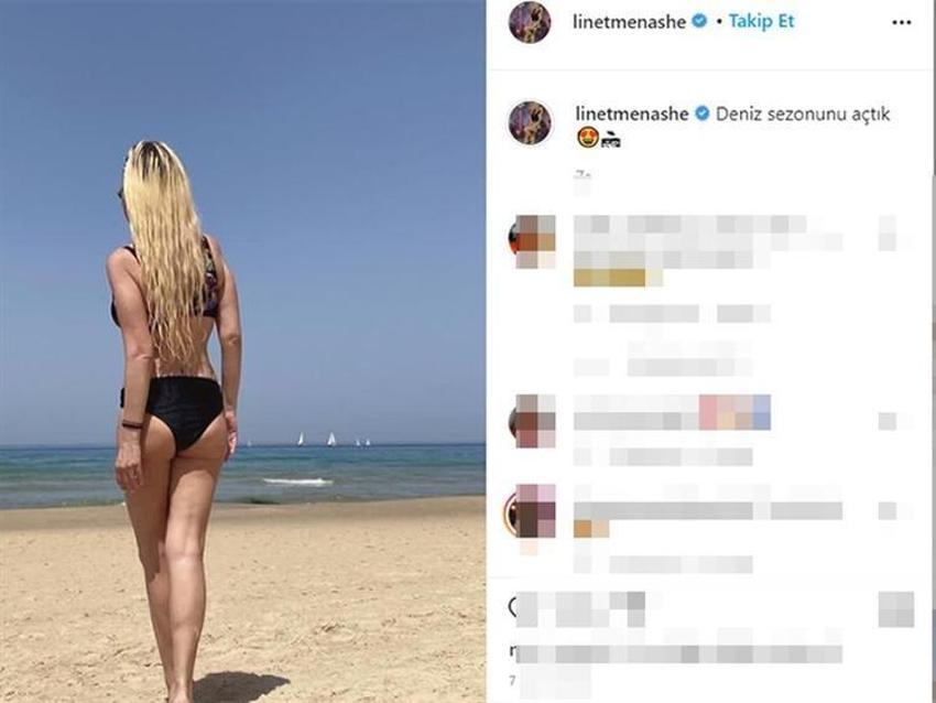 Linet'in bikinili pozlarında dikkat çeken detay!