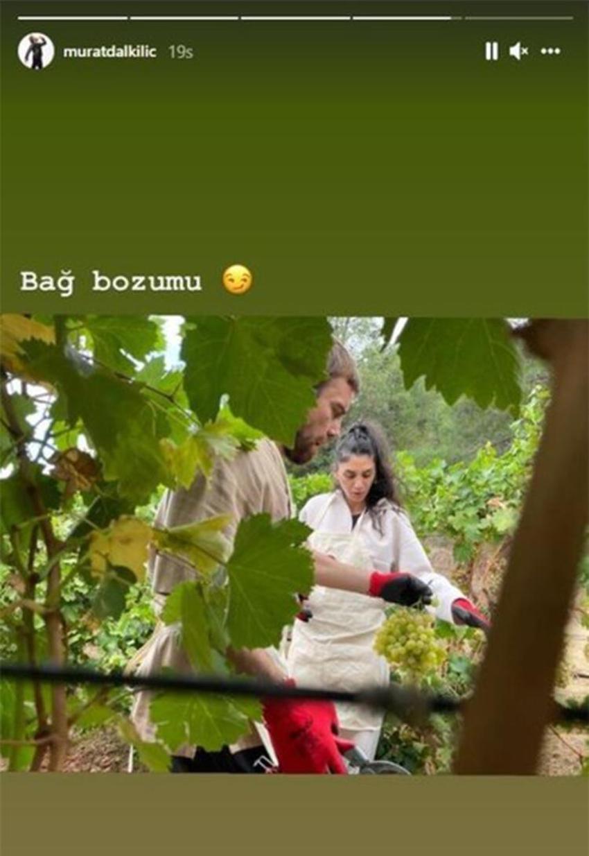 Murat Dalkılıç ve sevgilisi Sitare Akbaş'tan bağ bozumu paylaşımı!