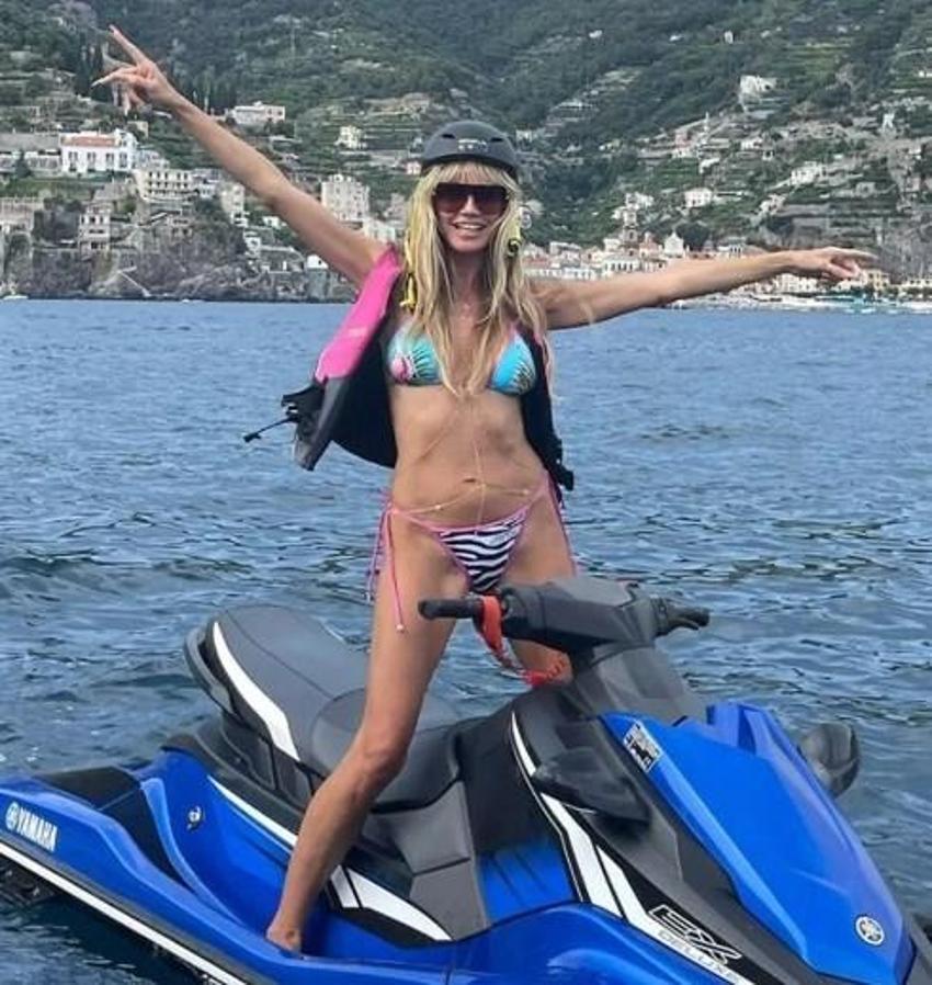 'Yatakta çılgınım' demişti, Heidi Klum bikinili pozuyla yakıp geçti!