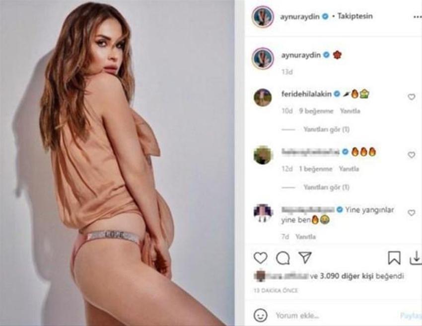 Aynur Aydın'ın iç çamaşırlı aşk pozu olay yarattı!
