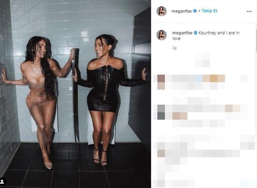 Megan Fox ve Kourtney Kardashian sevgilileriyle tuvalete girdi! O anları paylaştılar...