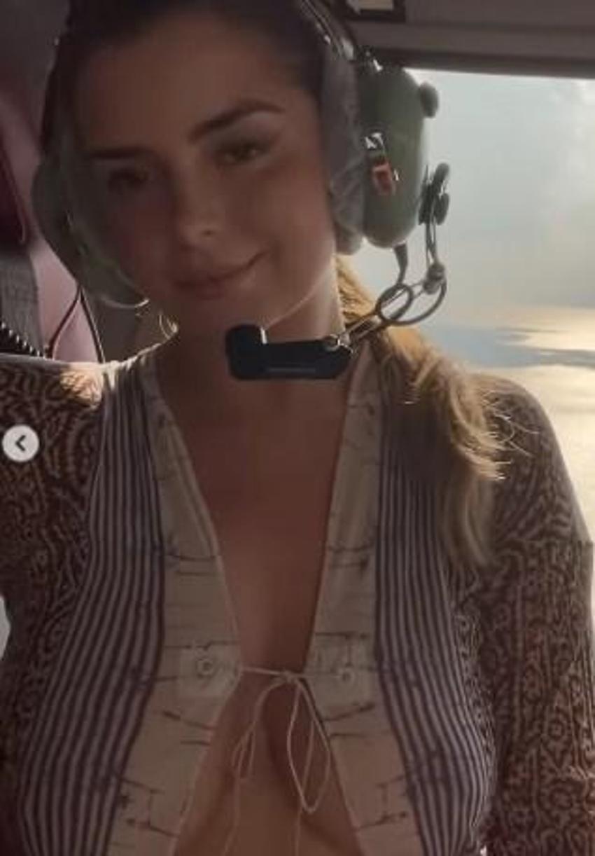 Demi Rose uçtu! Helikopter kombini nefes kesti