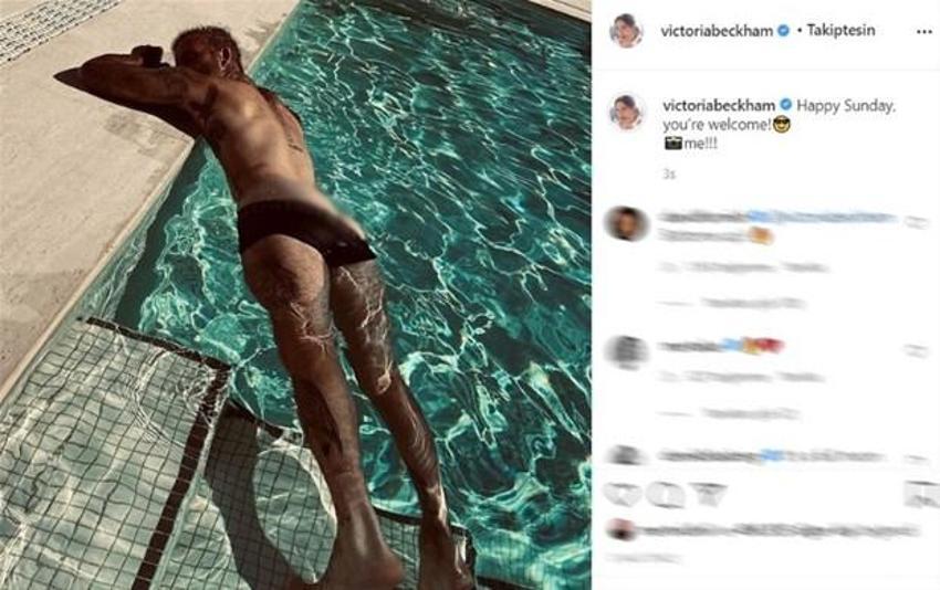 Victoria Beckham eşi David Beckham'ın poposunu sergiledi sosyal medya sallandı!
