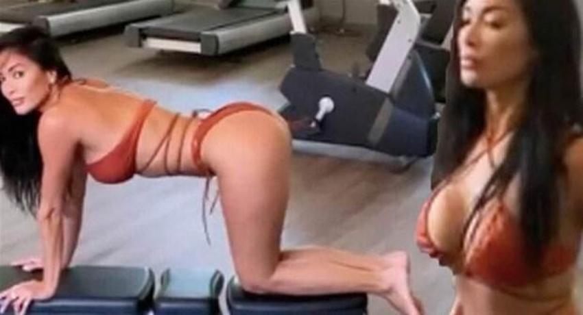 Minicik bikinisiyle spor yapan Nicole Scherzinger dikkat çekti!