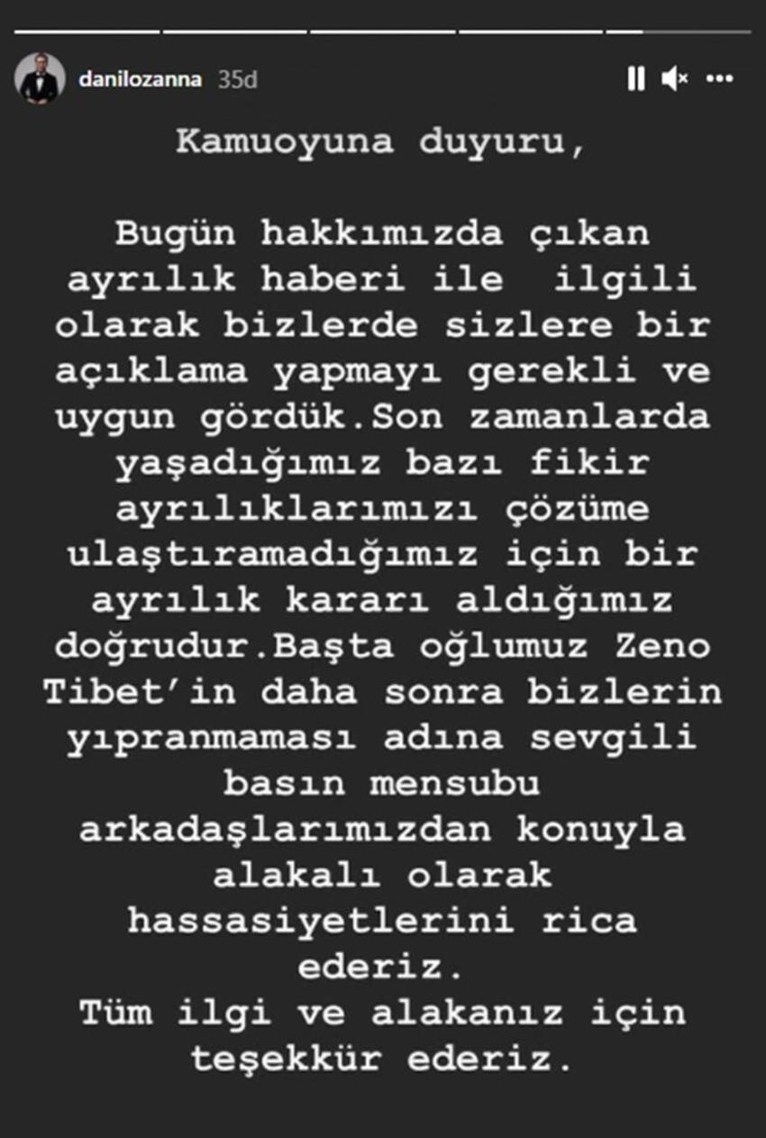 Tuğçe Demirbilek'ten boşanma aşamasında olduğu Danilo Zanna'ya gönderme!