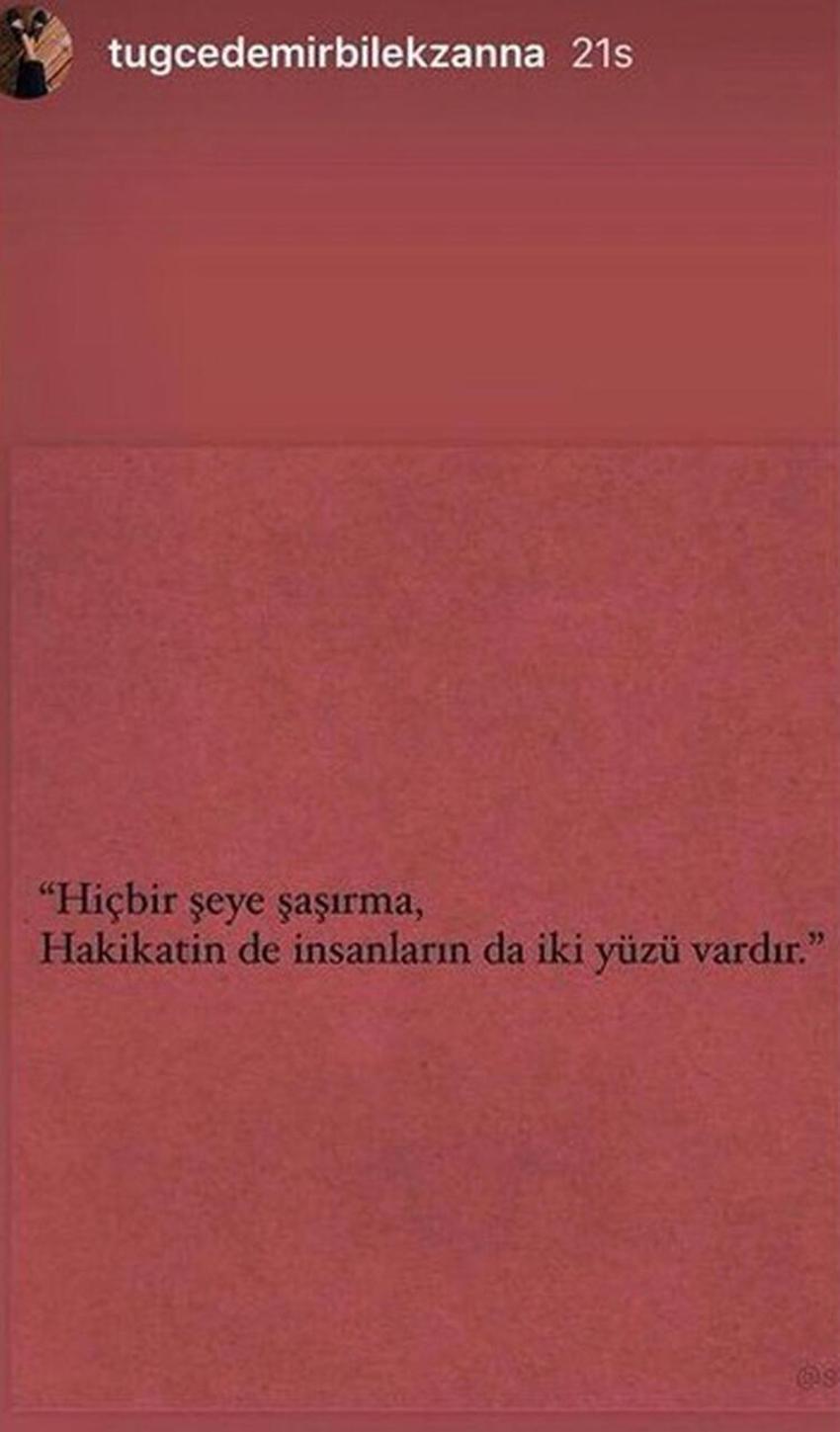 Tuğçe Demirbilek'ten boşanma aşamasında olduğu Danilo Zanna'ya gönderme!
