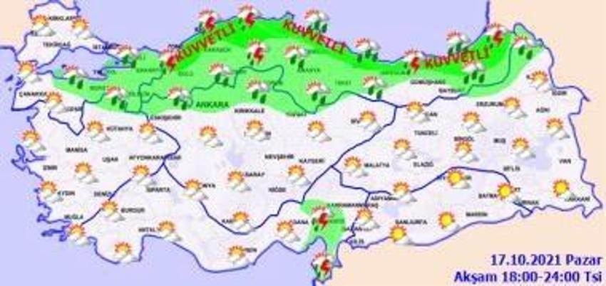 Meteoroloji'den son dakika kuvvetli yağış uyarısı! Harita ile paylaşıldı... (17 Ekim yurtta hava durumu)