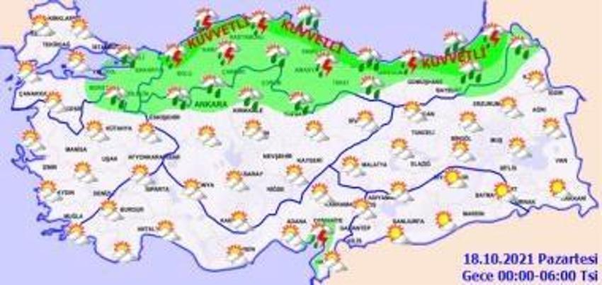 Meteoroloji'den son dakika kuvvetli yağış uyarısı! Harita ile paylaşıldı... (17 Ekim yurtta hava durumu)