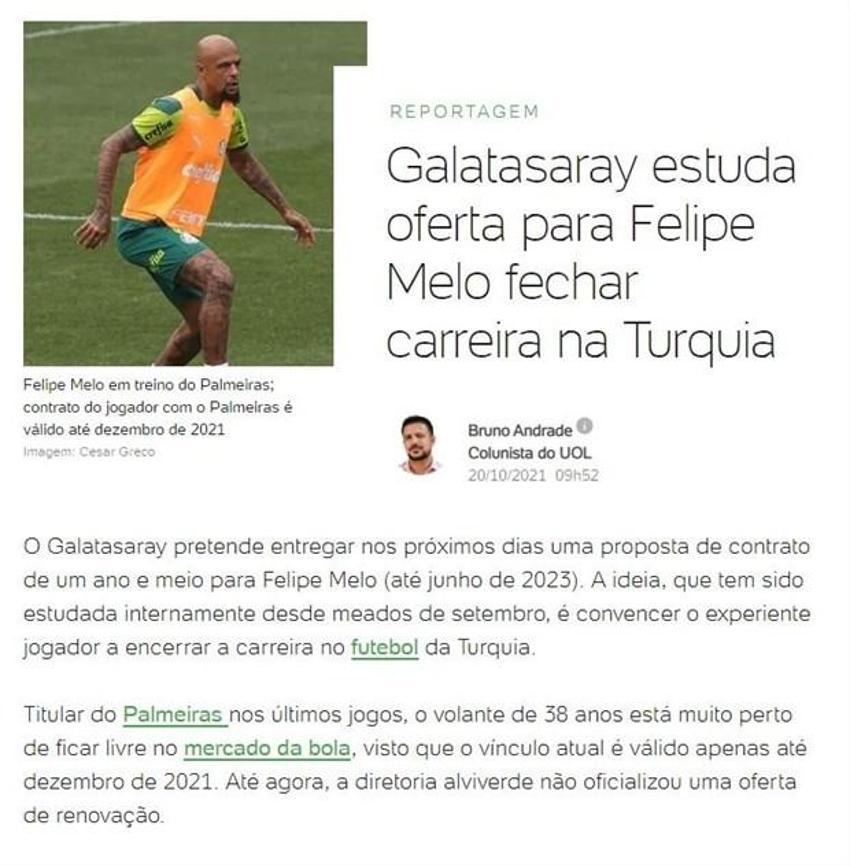 Felipe Melo hakkında bomba gelişme! Galatasaray'a geri mi dönüyor?