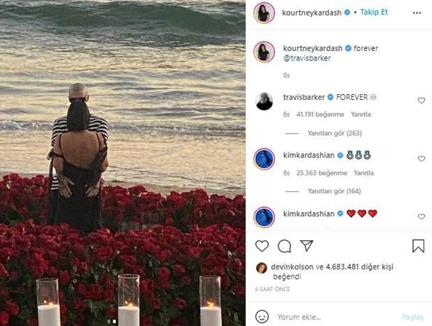 Kourtney Kardashian kumsalda evlilik teklifi aldı!