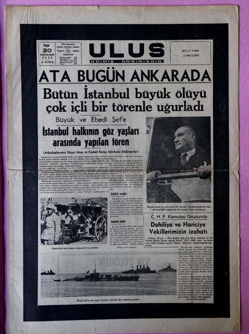 Büyük Önder Atatürk'ün vefatının 83'üncü yılı: 10 Kasım matemi gazetelerin tarihi manşetlerinde